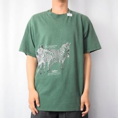 画像3: 90's The National Zoo シマウマ 巻きプリントTシャツ  (3)