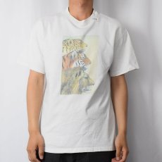 画像2: 90's USA製 アニマルプリントTシャツ M (2)