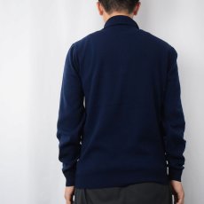 画像3: 70's INDIAN BRAND SPORTSWEAR ナイロンニットポロシャツ NAVY M (3)