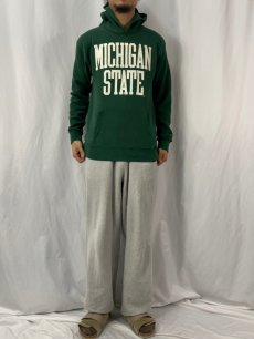 画像2: 90's USA製 "MICHIGAN STATE" スウェットフーディー M (2)