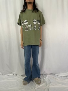 画像2: 90's PEANUTS USA製 キャラクターパロディプリントTシャツ L  (2)