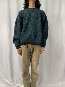 画像2: 90's L.L.Bean NORWAY製 バーズアイ ウールニットセーター XL (2)