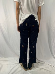 画像4: POLO Ralph Lauren "CLASSIC FIT" ハンティング柄刺繍 太畝コーデュロイパンツ NAVY W34 (4)