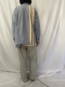 画像4: 90's〜 POLO Ralph Lauren "BIG SHIRTS" ストライプ柄 オックスシャンブレーボタンダウンシャツ L (4)