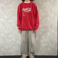 画像2: 90's CANADA製 Coca-Cola ペンキペイントスウェット XXL (2)