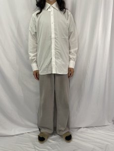 画像2: 90's Turnbull&Asser ENGLAND製 "SEA ISLAND COTTON" マチ付き コットンポプリンシャツ (2)