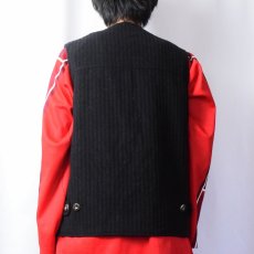 画像3: Fashion in WOOL ウール×ポリエステル 切り替えデザインベスト BLACK (3)