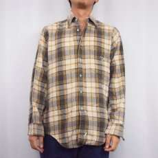 画像2: 70's CHRLIE BROWN SHIRTMAKERS USA製 チェック柄 ライトネルシャツ M (2)