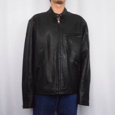 画像2: POLO Ralph Lauren チェック柄ライナー シングルライダースジャケット BLACK XL (2)