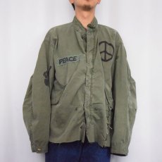 画像2: 70's U.S.ARMY M-65 "PEACE" ハンドペイント カットオフデザインモッズコート MEDIUM-REGULAR (2)