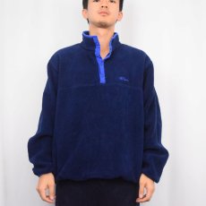 画像2: 90's L.L.Bean ハーフスナップ フリースジャケット NAVY (2)