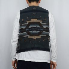 画像3: 90's Pendleton USA製 ネイティブ柄 ウールベスト S (3)