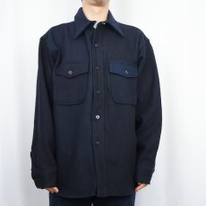 画像2: 50's Sport King マチ付き アクリル×ウール CPOシャツジャケット NAVY XL (2)