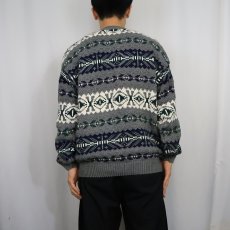 画像3: 90's GAP ノルディック柄 コットンニットセーター XL (3)