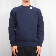 画像2: 80's DISCUS USA製 無地ラグランスウェット NAVY M (2)