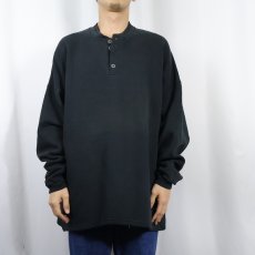 画像2: 90's〜 RUSSELL ATHLETIC USA製 ヘンリーネックスウェット BLACK XXL (2)