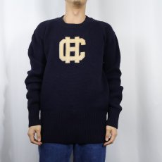 画像2: 50's Horace Partridge Co. ワッペン付き ウールニットセーター NAVY (2)