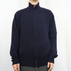 画像2: POLO Ralph Lauren ウール×カシミア ジップニットセーター NAVY L (2)