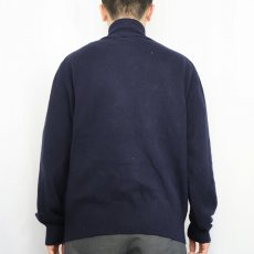 画像3: POLO Ralph Lauren ウール×カシミア ジップニットセーター NAVY L (3)