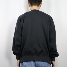 画像3: 80's NIKE 銀タグ ロゴプリント ラグランスウェットフーディ BLACK XL (3)