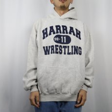 画像2: 90's〜 RUSSELL ATHLETIC USA製 "HARRAH WRESTLING" プリントスウェットフーディ XXL (2)