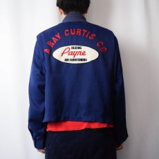 画像4: 60〜70's Unitog USA製 チェーンステッチ パッチ付き ワークジャケット NAVY SIZE48 REGULAR (4)