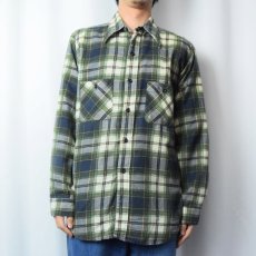 画像2: 70's Roomy Richard チェック柄 ライトネルシャツ SIZE16 1/2 (2)