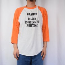 画像2: 80〜90's "OTANGE&BLACK..." プリントラグランTシャツ (2)