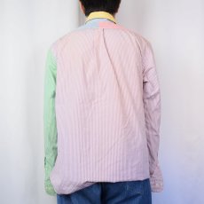 画像3: POLO Ralph Lauren "CUSTOM FIT" ストライプ柄 クレイジーパターン ボタンダウンシャツ L (3)