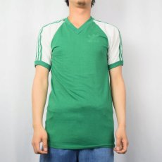 画像2: 80's adidas USA製 VネックTシャツ M (2)