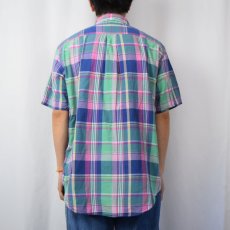 画像3: Ralph Lauren "CLASSIC FIT" インディアンマドラスチェック柄 コットンボタンダウンシャツ L (3)