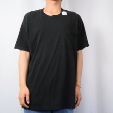 画像2: 80's FRUIT OF THE LOOM USA製 無地ポケットTシャツ BLACK XXL (2)