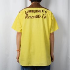 画像4: 50〜60's The Conqueror "LUMBERMEN'S MERCANTILE CO." チェーン刺繍 ボーリングシャツ SIZE16-16 1/2 (4)