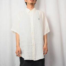 画像2: Ralph Lauren "CLASSIC FIT" リネンボタンダウンシャツ XL (2)