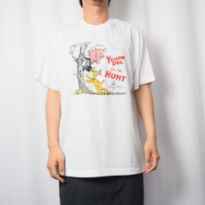 画像2: 90's USA製 "YELLOW DOG ON THE HUNT" イラストプリントTシャツ XL (2)