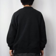 画像3: 90's JERZEES USA製 ネコ刺繍 スウェットカーディガン BLACK ONE SIZE (3)