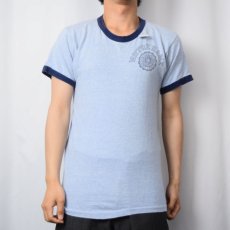 画像3: 60's Champion PRODUCTSタグ "NOTREDAME" プリントリンガーTシャツ M (3)