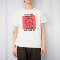 画像3: 90〜2000's "STOP WAR RUN MORE" ピースマークプリントTシャツ L (3)