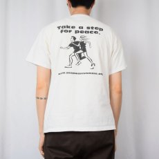 画像4: 90〜2000's "STOP WAR RUN MORE" ピースマークプリントTシャツ L (4)