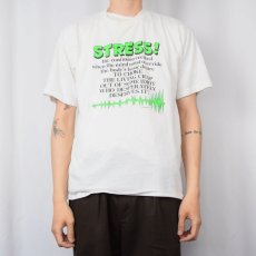 画像2: 90's USA製 "STRESS!" メッセージプリントTシャツ XL (2)