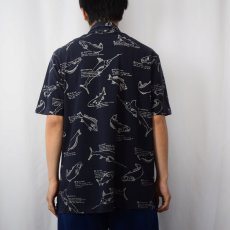 画像3: POLO SPORT Ralph Lauren 魚柄 鹿の子ポロシャツ NAVY L (3)