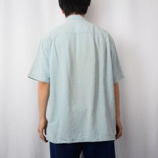 画像3: GEOFFREY BEENE カスリデザイン 総柄シルクシャツ L (3)