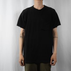 画像2: 90's BVD USA製 無地ポケットTシャツ BLACK L (2)