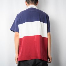 画像3: POLO Ralph Lauren トリコロールボーダー柄 ラガーシャツ L (3)