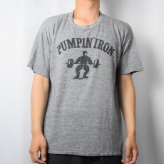 画像2: 70〜80's RUSSELL ATHLETIC 金タグ "PUMPIN' IRON" プリントＴシャツ XL (2)