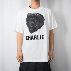 画像2: 90's USA製 "CHARLIE" 犬プリントTシャツ L (2)