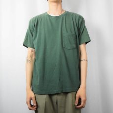 画像3: 90's GAP USA製 無地ポケットTシャツ GREEN L (3)