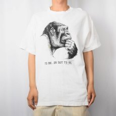 画像2: 90's Human-i-Tees "TO BE...OR NOT TO BE" ゴリラプリントTシャツ XL (2)