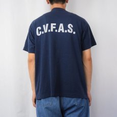 画像4: 80's CHEESEQUAKE FIRST AID USA製 救護ステーションプリントTシャツ NAVY L (4)