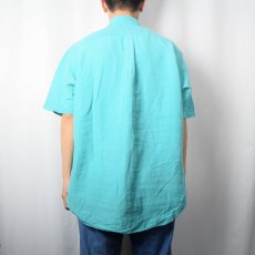 画像3: Ralph Lauren "CLASSIC FIT" ロゴ刺繍 リネン×シルク ボタンダウンシャツ L (3)